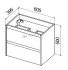 Тумба с раковиной раковину Belbagno KRAFT 39-600/390-2C-SO-BO 60 cм подвесная с 2 ящиками, Bianco Opaco