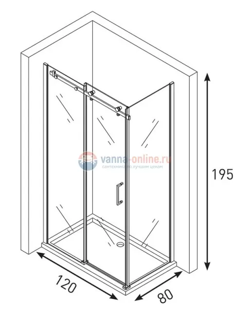 Душевой уголок Berges Wasserhaus Gelios 061001, 120 х 80 х 195 см, стекло прозрачное