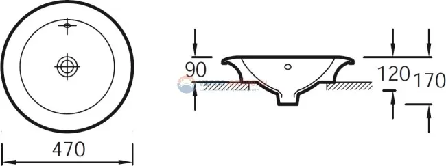 Раковина Jacob Delafon Ronde E1183-00 Раковина Jacob Delafon Ronde E1183-00