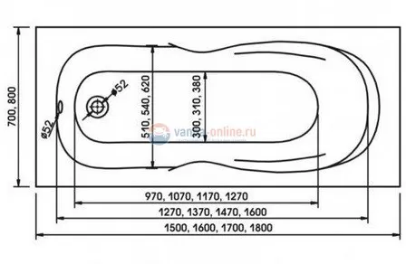 Ванна акриловая Relisan Neonika 150 х 70 см