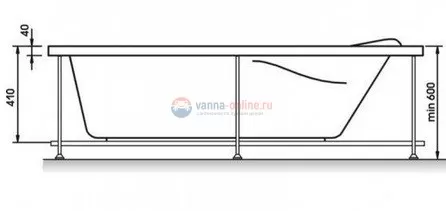 Ванна акриловая Relisan Neonika 150 х 70 см