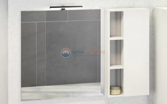 Зеркальный шкаф Comfortу Милан-120 белый, правый
