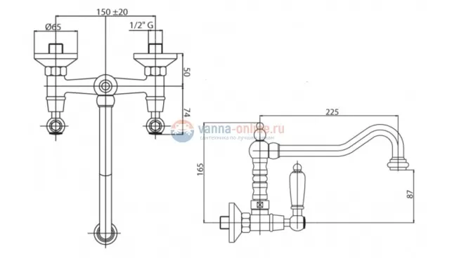 Смеситель Cezares DIAMOND-LLP-01-Sw для кухни, хром, ручки Swarovski