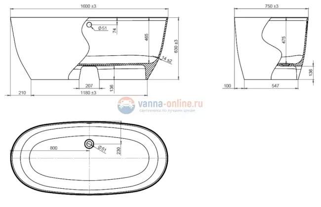 Ванна Astra-Form Атрия 160 x 75 см, из литьевого мрамора, белый Ванна Astra-Form Атрия 160 x 75 см, из литьевого мрамора, белый