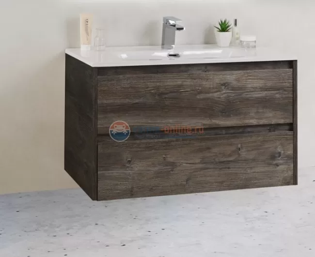 Тумба с раковиной Belbagno KRAFT 39-800/390-2C-SO-PP 80 cм подвесная с 2 ящиками, Pino Pasadena
