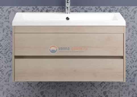 Тумба с раковиной Art&Max Family-1000-2C-SO-PB, 100 x 48 x 55 см подвесная, бежевый (Pino Bianco)