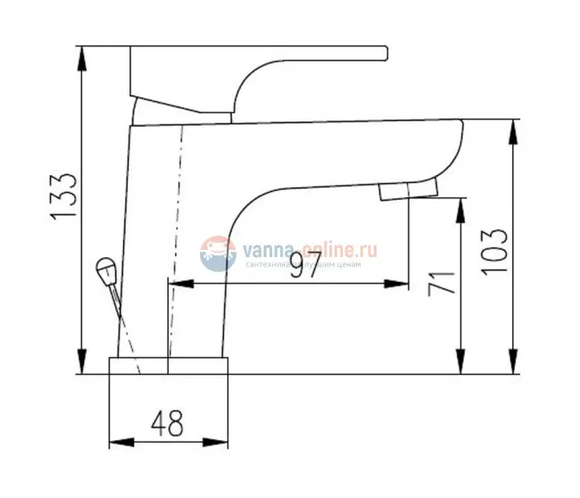 Смеситель для раковины Rav-Slezak Yukon YU127.5KCB, с донным клапаном, хром/белый Смеситель для раковины Rav-Slezak Yukon YU127.5KCB, с донным клапаном, хром/белый