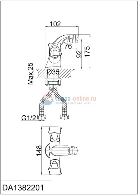 Смеситель D&K Grimm Hessen DA1382201 для биде Смеситель D&K Grimm Hessen DA1382201 для биде