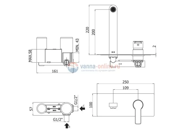 Смеситель для раковины Cezares Fuoco FUOCO-BLI-20-01, хром