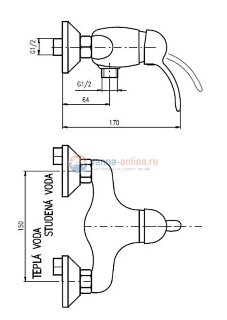 Смеситель для душа Rav-Slezak Labe L581.5SM, бронза/белый Смеситель для душа Rav-Slezak Labe L581.5SM, бронза/белый