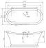 Ванна акриловая BelBagno BB09, 170 х 74 х 60 см