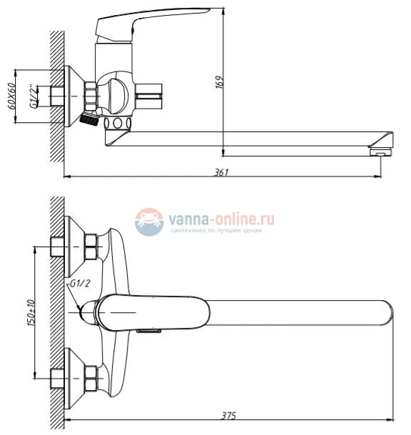 Смеситель Orange Sonic M08-211cr для ванны и душа Смеситель Orange Sonic M08-211cr для ванны и душа