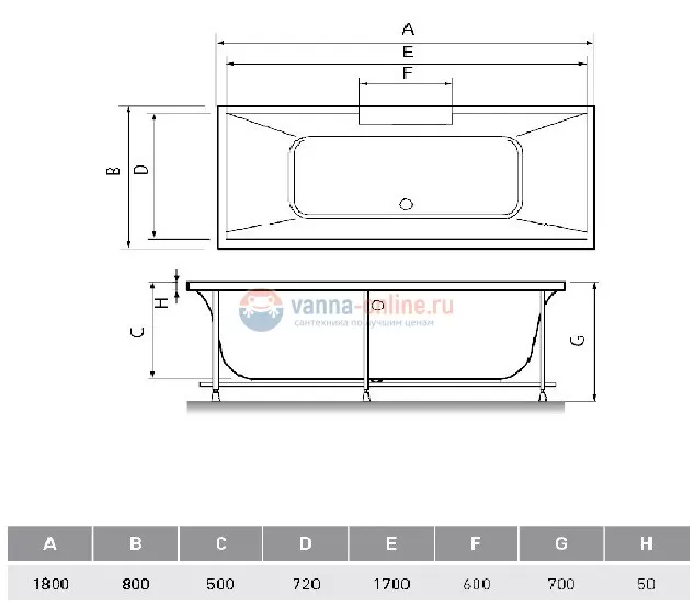 Ванна акриловая Relisan Eco Plus ППУ Дунай 180 х 80 см Гл000023025 Ванна акриловая Relisan Eco Plus ППУ Дунай 180 х 80 см Гл000023025