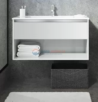 Тумба с раковиной Sanvit Контур kkont075, 75 см подвесная, белый глянцевый