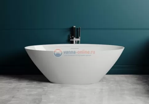 Ванна Salini Diva 178 х 85.5 х 60 см, из искусственного камня S-Sense, белый глянцевый, 102211G