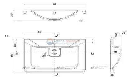 Мебельная раковина Акватон Шерилл 85 Мебельная раковина Акватон Шерилл 85