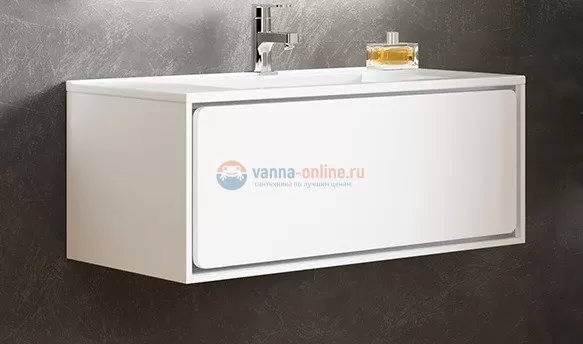 Тумба с раковиной Sanvit Бруно 1, 120 х 46 см, цвет - белый глянцевый