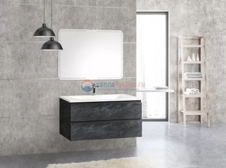 Тумба с раковиной Cezares Molveno MOLVENO-100-2C-SO-ANTR подвесная
