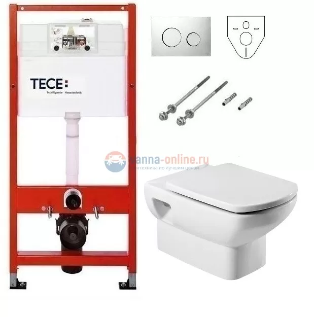 Инсталляция Tece с унитазом Roca Dama Senso 346517000, сиденье микролифт, комплект К400626/7.3465.1.700.0/Z.RU93.0.282.0