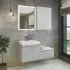 Тумба Comforty Осло-60, бетон светлый с белой столешницей