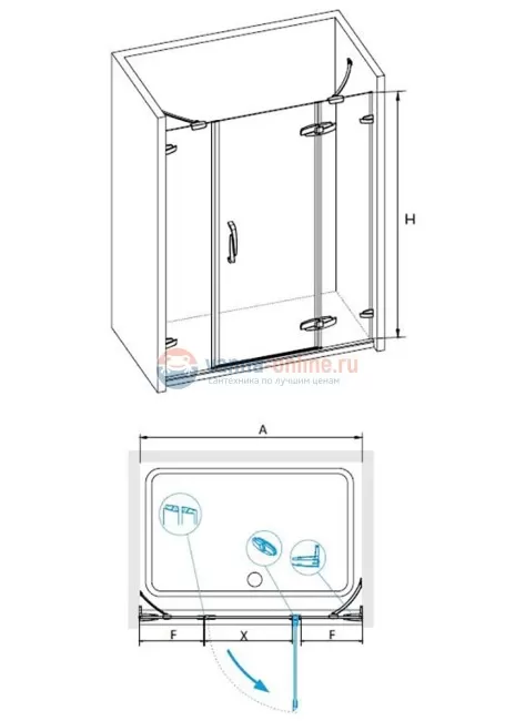 Душевая дверь RGW SA-01, 02030118-11, 180 х 195 см распашная, стекло прозрачное, хром/красный Душевая дверь RGW SA-01, 02030118-11, 180 х 195 см распашная, стекло прозрачное, хром/красный