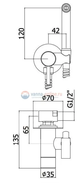Гигиенический душ Paffoni Tweet Round ZDUP110BO со смесителем и внутренней частью, цвет белый