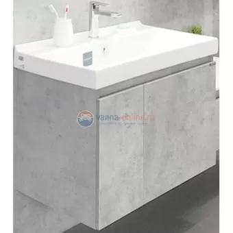 Тумба Comforty Осло-80, бетон светлый с раковиной Fest 80 F01