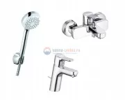 Душевой набор 3 в 1 Kludi Pure&Easy 376900565 лейка 1 режим, хром