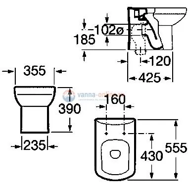 Приставной унитаз Roca Dama Senso Compacto 347517000 Приставной унитаз Roca Dama Senso Compacto 347517000