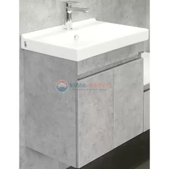 Тумба Comforty Осло-60, бетон светлый с раковиной Fest 60 F01