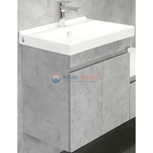 Тумба Comforty Осло-60, бетон светлый с раковиной Fest 60 F01