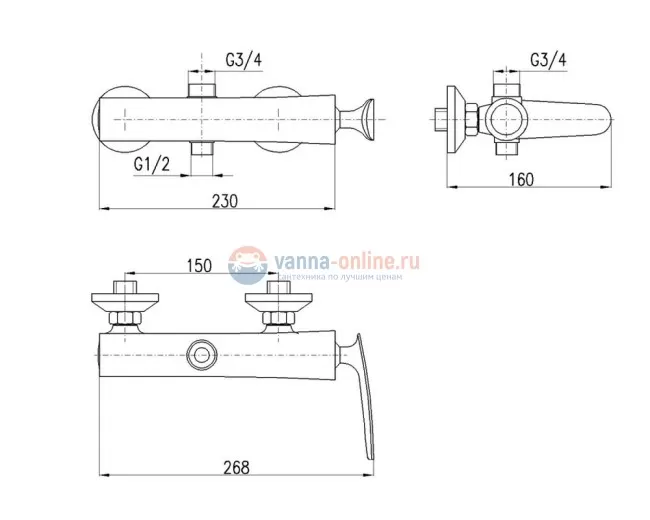 Смеситель для душа Rav-Slezak Tigris TG182.5, хром Смеситель для душа Rav-Slezak Tigris TG182.5, хром