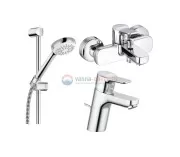 Душевой набор 3 в 1 Kludi Pure&Easy 376920565 лейка 3 режима, штанга, хром