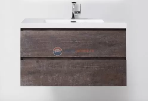 Тумба с раковиной BelBagno Luce LUCE-1000-2C-SO-PT, 100 х 48 х 50 см, цвет серый камень (stone)