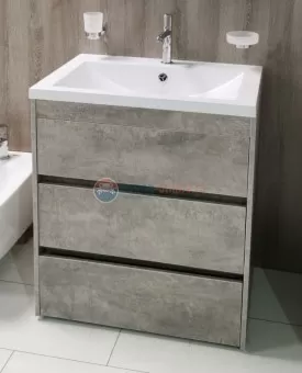 Тумба с раковиной Art&Max Family-900-3C-PIA-CV, 90 x 47 x 84.5 см напольная, серый (Cemento Veneto)