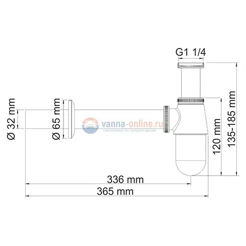 Сифон WasserKraft A071 для раковины Сифон WasserKraft A071 для раковины