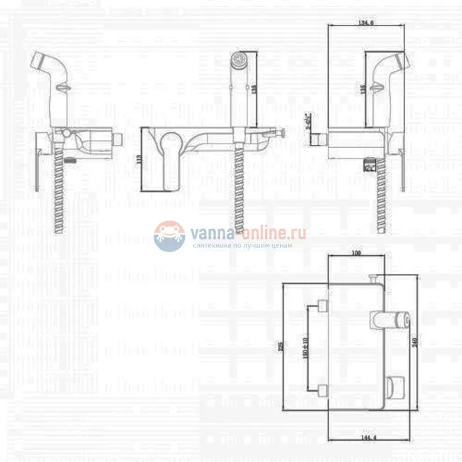 Смеситель Lemark Solo LM7168CW для биде с гигиеническим душем, хром/белый Смеситель Lemark Solo LM7168CW для биде с гигиеническим душем, хром/белый
