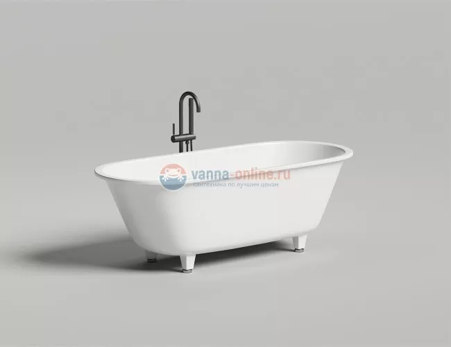 Ванна из искусственного камня Salini Ornella Axis 190 x 90 x 60 см из материала Solix, белая матовая 103422M