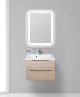 Тумба с раковиной BelBagno Marino MARINO-650-2C-SO-RG-P, 65 х 45 х 55 см, Rovere Grigio - светлое дерево