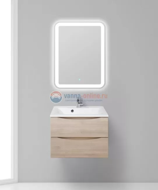 Тумба с раковиной BelBagno Marino MARINO-650-2C-SO-RG-P, 65 х 45 х 55 см, Rovere Grigio - светлое дерево