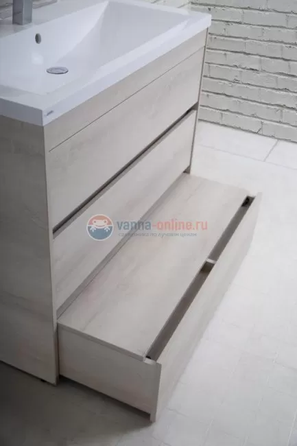 Тумба с раковиной Art&Max Family-1000-3C-PIA-CV, 100 x 47 x 84.5 см напольная, серый (Cemento Veneto)