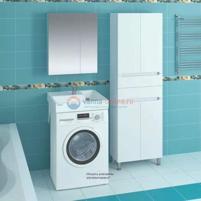 Раковина СанТа Юпитер 900116, 60x60 см, над стиральной машиной