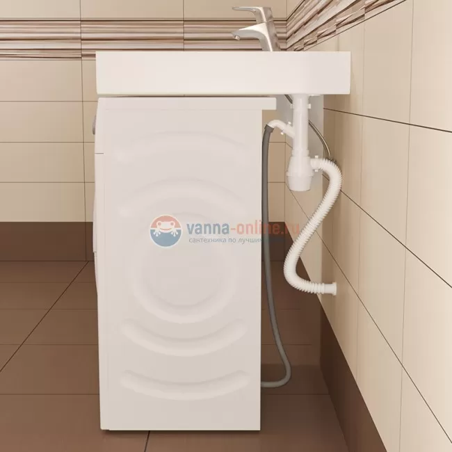 Раковина СанТа Юпитер 900116, 60x60 см, над стиральной машиной