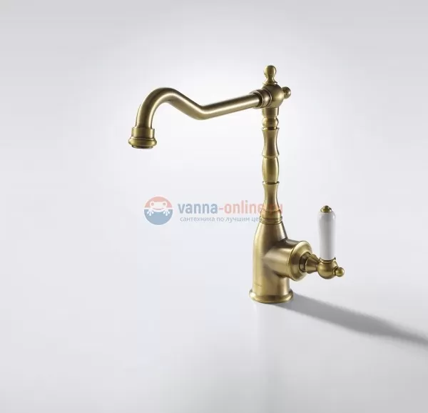 Смеситель Bravat Art F775109U для кухонной мойки, высокий излив, бронза