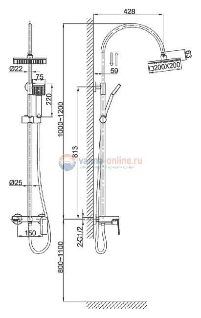 Душевая система D&K Lessing Rhein DA1323701C05