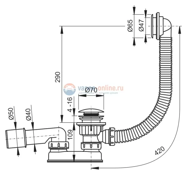 Cифон Ravak Sabina, Sabius 50