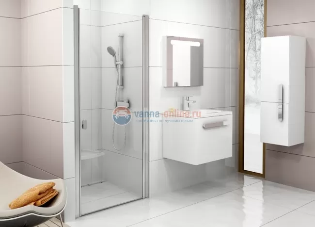 Душевая дверь в нишу Ravak CSD1-90 0QV70U00Z1, сатин/транспарент Душевая дверь в нишу Ravak CSD1-90 0QV70U00Z1, сатин/транспарент