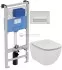Инсталляция с унитазом Ideal Standard Tesi T387201, сиденье микролифт, клавиша хром, комплект