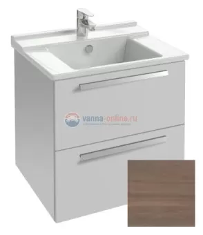 Тумба под раковину Jacob Delafon Struktura 60 EB1276-E16, ореховое дерево, 2 ящика, 57x47x56 см