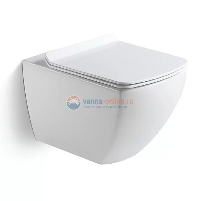 Подвесной унитаз Black&White Universe W-726, безободковый